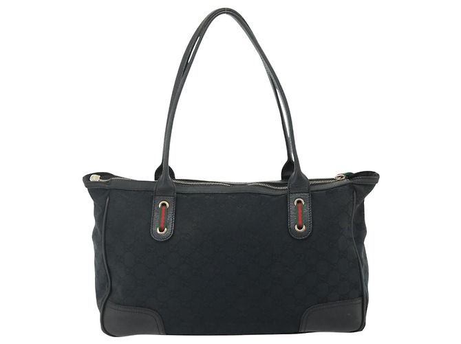 Borsa a mano Gucci GG Canvas Web Sherry Line Nero Oro Rosso 177052 Auth mr2358 D'oro - vista 3