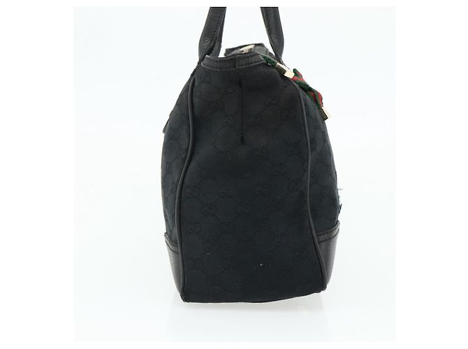 Borsa a mano Gucci GG Canvas Web Sherry Line Nero Oro Rosso 177052 Auth mr2358 D'oro - vista 4