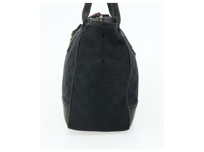 Borsa a mano Gucci GG Canvas Web Sherry Line Nero Oro Rosso 177052 Auth mr2358 D'oro - vista 5
