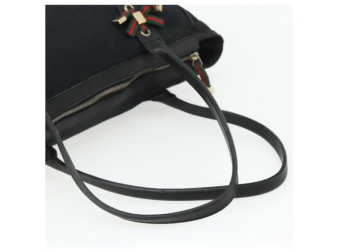 Borsa a mano Gucci GG Canvas Web Sherry Line Nero Oro Rosso 177052 Auth mr2358 D'oro - vista 7