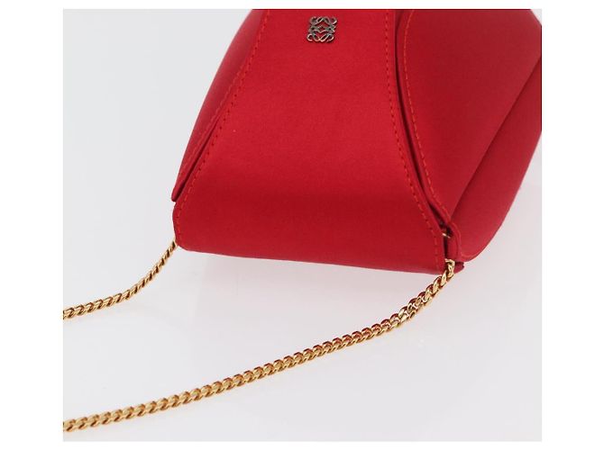 Borsa a Spalla LOEWE Raso Rosso Oro Auth 175159A D'oro - vista 6