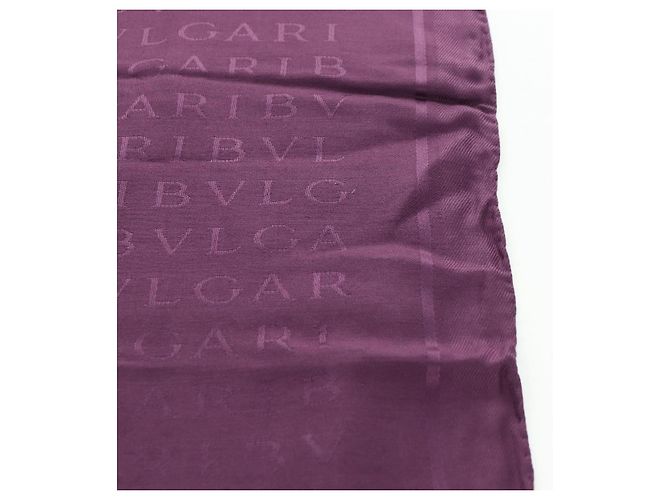 Bulgari Sciarpa in seta BVLGARI Logo Mania Viola Auth 174756A Porpora - vista 15