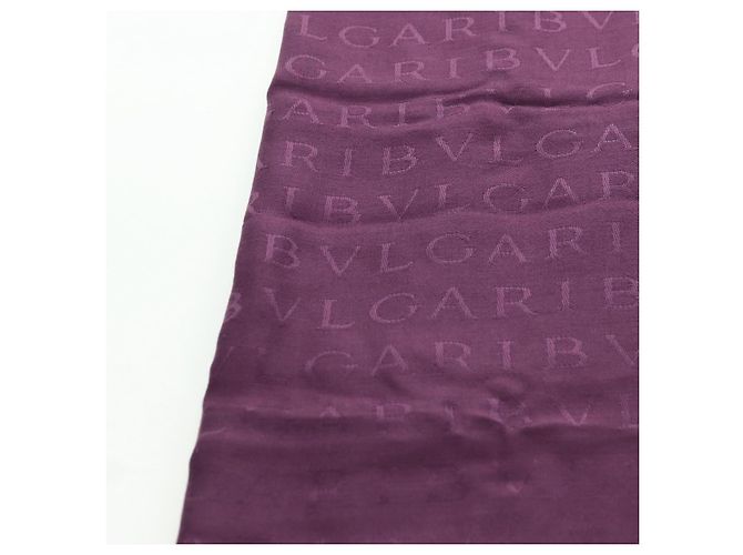 Bulgari Sciarpa in seta BVLGARI Logo Mania Viola Auth 174756A Porpora - vista 16
