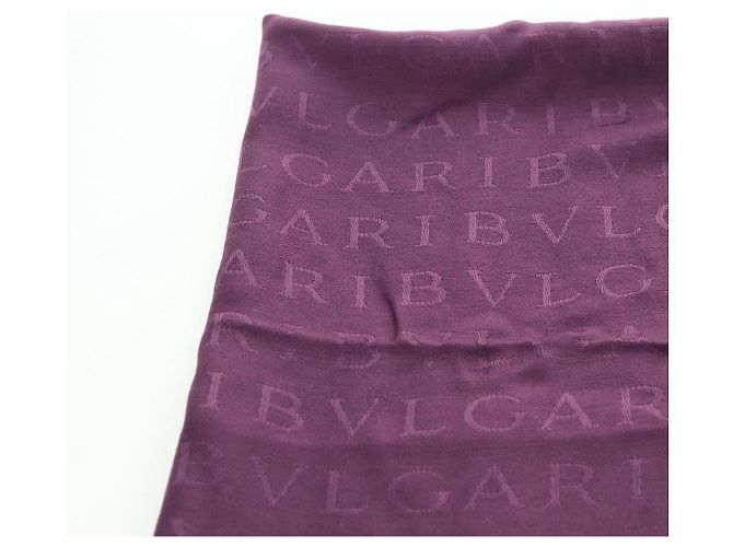 Bulgari Sciarpa in seta BVLGARI Logo Mania Viola Auth 174756A Porpora - vista 17