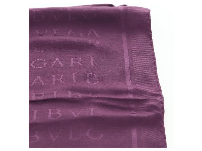 Bulgari Sciarpa in seta BVLGARI Logo Mania Viola Auth 174756A Porpora - vista 18