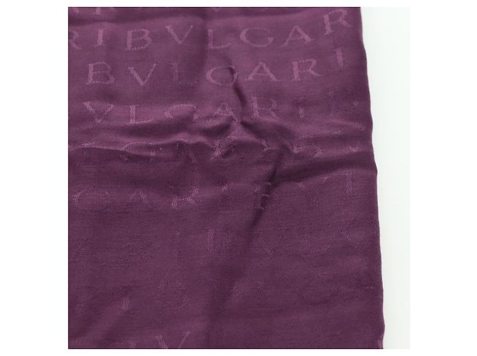 Bulgari Sciarpa in seta BVLGARI Logo Mania Viola Auth 174756A Porpora - vista 6