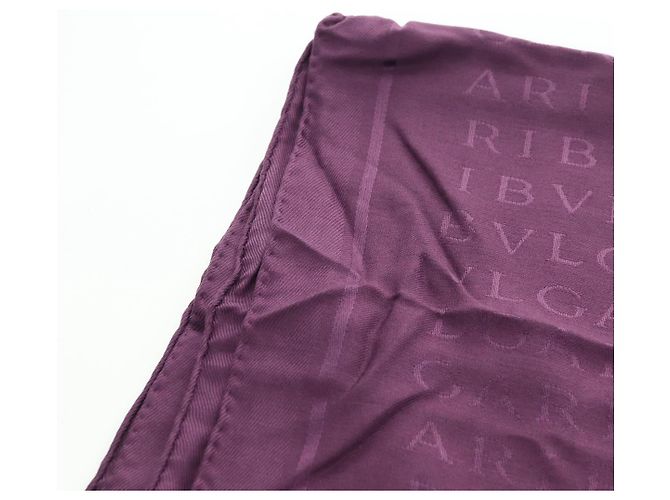 Bulgari Sciarpa in seta BVLGARI Logo Mania Viola Auth 174756A Porpora - vista 7