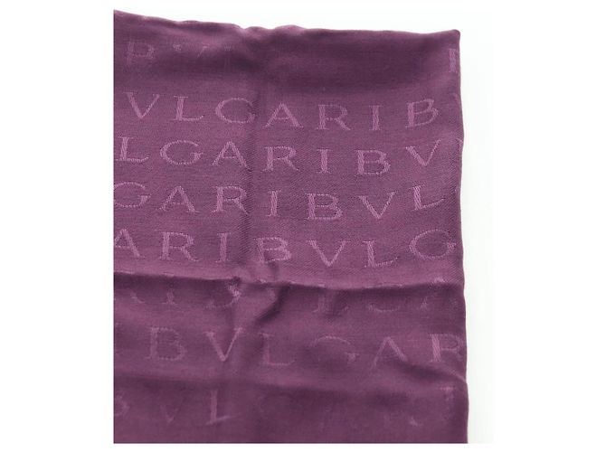 Bulgari Sciarpa in seta BVLGARI Logo Mania Viola Auth 174756A Porpora - vista 8