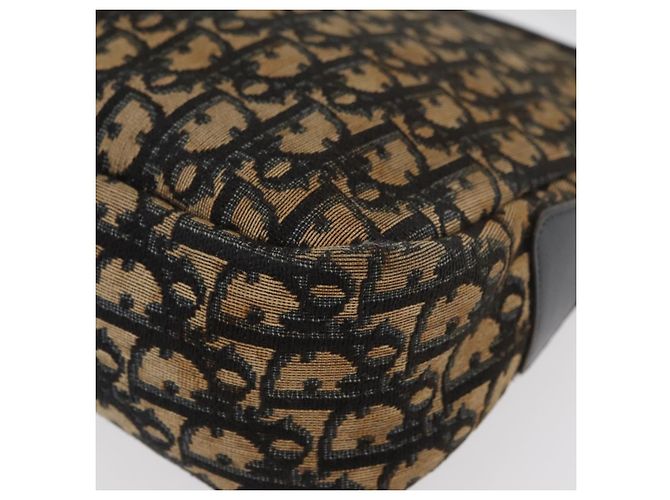 Bolsa de Ombro em Lona Trotter Christian Dior Azul Marinho Dourado Auth ka3862 - vista 12
