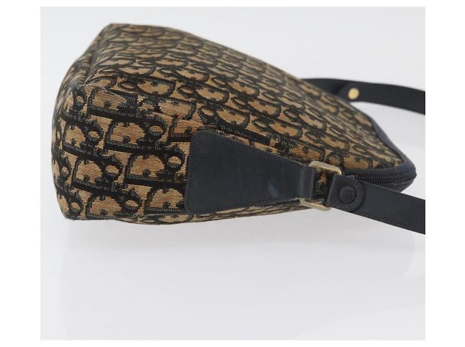 Bolsa de Ombro em Lona Trotter Christian Dior Azul Marinho Dourado Auth ka3862 - vista 4