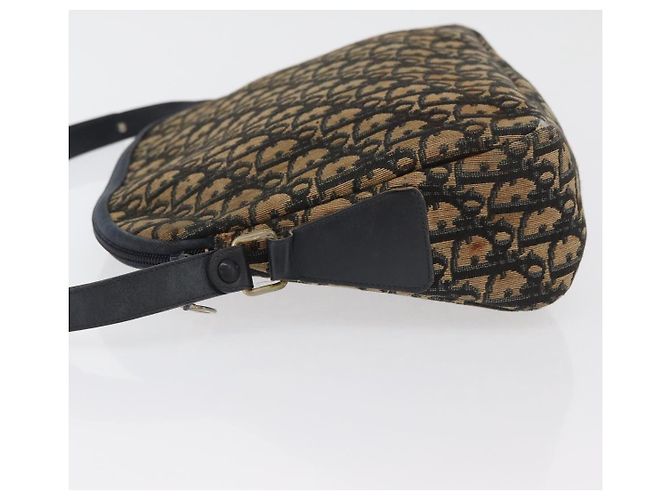 Bolsa de Ombro em Lona Trotter Christian Dior Azul Marinho Dourado Auth ka3862 - vista 5