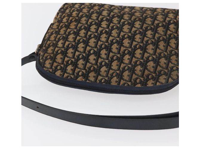Bolsa de Ombro em Lona Trotter Christian Dior Azul Marinho Dourado Auth ka3862 - vista 7