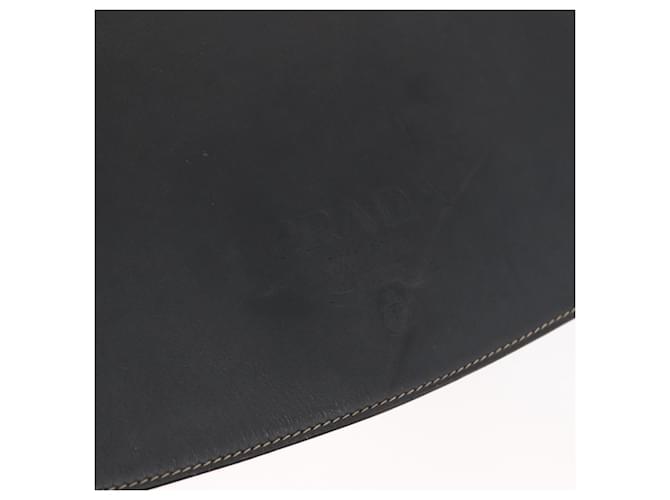 Borsa a Spalla con Catena Prada in Pelle Nera e Oro Auth mr2300 Nero D'oro - vista 10
