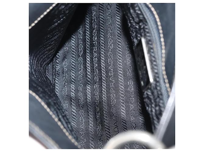 Borsa a Spalla con Catena Prada in Pelle Nera e Oro Auth mr2300 Nero D'oro - vista 11