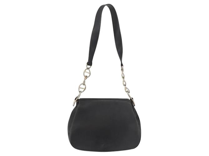 Borsa a Spalla con Catena Prada in Pelle Nera e Oro Auth mr2300 Nero D'oro - vista 13