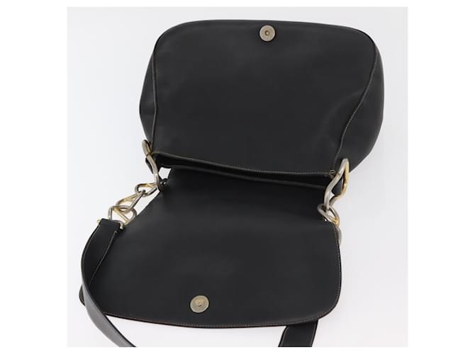 Borsa a Spalla con Catena Prada in Pelle Nera e Oro Auth mr2300 Nero D'oro - vista 17