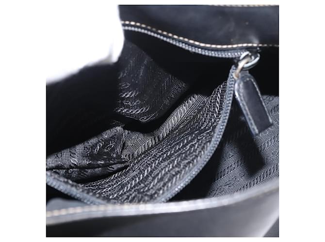 Borsa a Spalla con Catena Prada in Pelle Nera e Oro Auth mr2300 Nero D'oro - vista 22