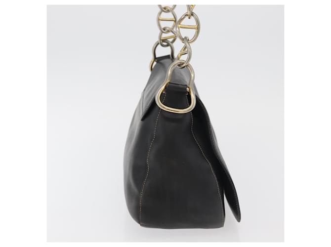 Borsa a Spalla con Catena Prada in Pelle Nera e Oro Auth mr2300 Nero D'oro - vista 4
