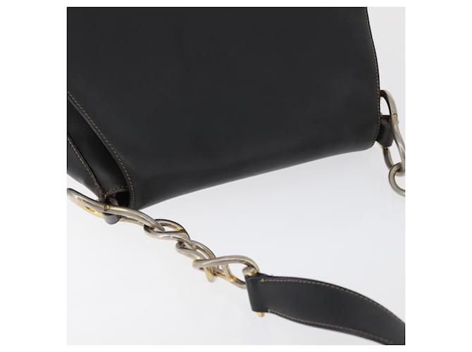 Borsa a Spalla con Catena Prada in Pelle Nera e Oro Auth mr2300 Nero D'oro - vista 6