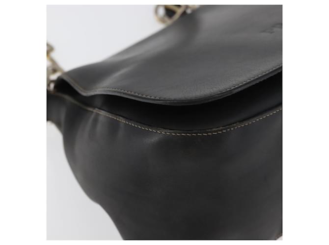 Borsa a Spalla con Catena Prada in Pelle Nera e Oro Auth mr2300 Nero D'oro - vista 9