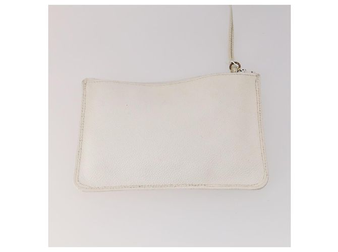 Zaino Triple Coco CHANEL in pelle caviar bianca oro CC Auth BAZ250A Bianco D'oro - vista 23