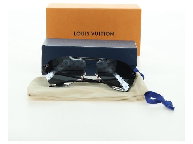 Occhiali da sole LOUIS VUITTON Clockwise metallo Nero Z1019E LV Auth YKZ1407M - vista 12