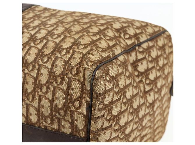 Borsa Boston in tela Trotter Christian Dior marrone oro Auth 175130 D'oro - vista 12