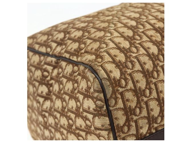 Borsa Boston in tela Trotter Christian Dior marrone oro Auth 175130 D'oro - vista 13