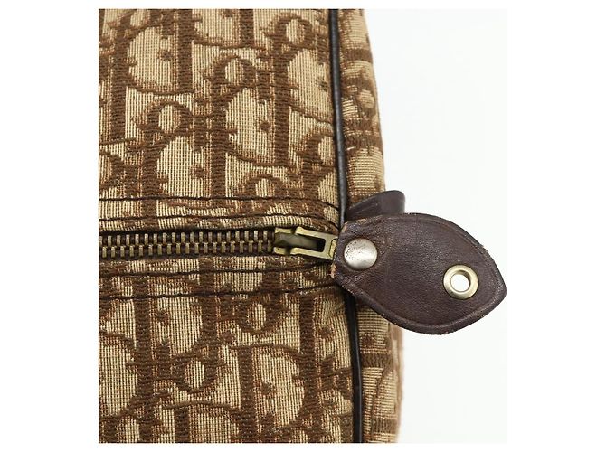 Borsa Boston in tela Trotter Christian Dior marrone oro Auth 175130 D'oro - vista 14