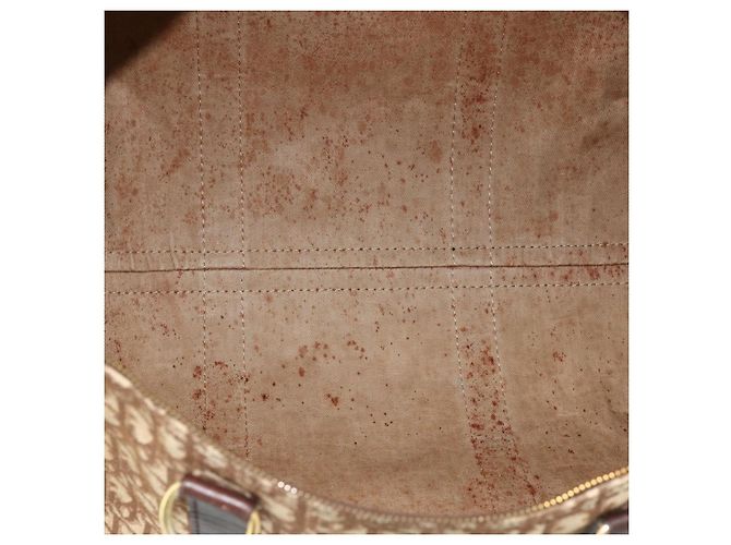 Borsa Boston in tela Trotter Christian Dior marrone oro Auth 175130 D'oro - vista 15