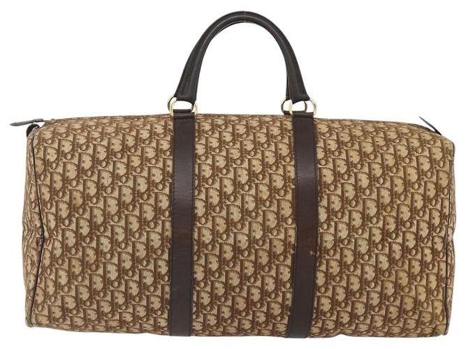 Borsa Boston in tela Trotter Christian Dior marrone oro Auth 175130 D'oro - vista 2