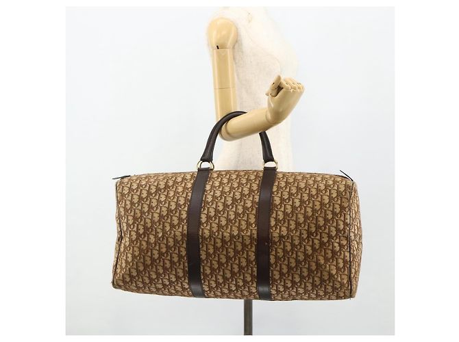 Borsa Boston in tela Trotter Christian Dior marrone oro Auth 175130 D'oro - vista 20