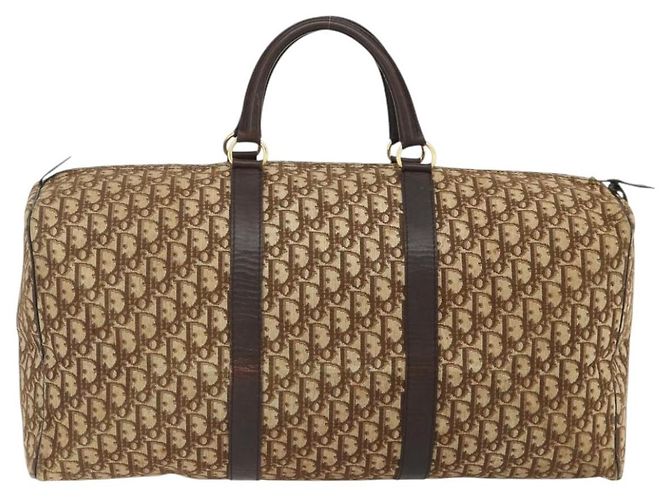 Borsa Boston in tela Trotter Christian Dior marrone oro Auth 175130 D'oro - vista 3