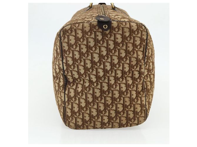 Borsa Boston in tela Trotter Christian Dior marrone oro Auth 175130 D'oro - vista 4