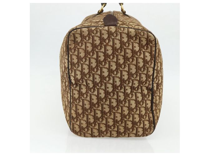 Borsa Boston in tela Trotter Christian Dior marrone oro Auth 175130 D'oro - vista 5