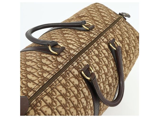 Borsa Boston in tela Trotter Christian Dior marrone oro Auth 175130 D'oro - vista 6