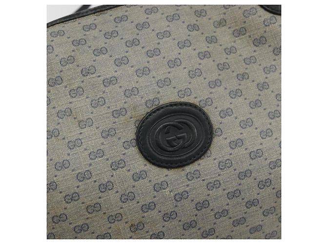 Gucci Micro GG Supreme Schultertasche PVC Navy Gold 007 58 0093 Auth 175353 Golden Marineblau - Ansicht 14