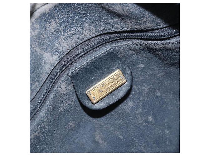Gucci Micro GG Supreme Schultertasche PVC Navy Gold 007 58 0093 Auth 175353 Golden Marineblau - Ansicht 16