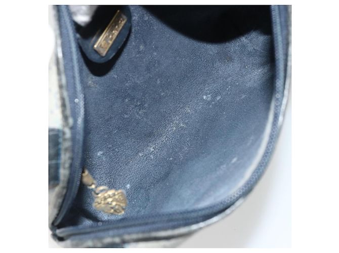Gucci Micro GG Supreme Schultertasche PVC Navy Gold 007 58 0093 Auth 175353 Golden Marineblau - Ansicht 17