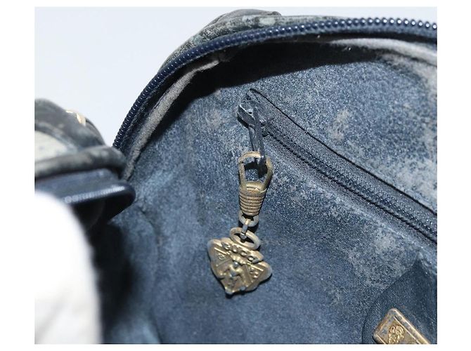 Gucci Micro GG Supreme Schultertasche PVC Navy Gold 007 58 0093 Auth 175353 Golden Marineblau - Ansicht 20