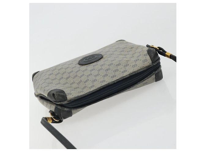 Gucci Micro GG Supreme Schultertasche PVC Navy Gold 007 58 0093 Auth 175353 Golden Marineblau - Ansicht 6