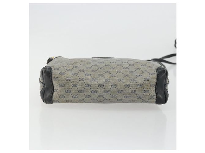 Gucci Micro GG Supreme Schultertasche PVC Navy Gold 007 58 0093 Auth 175353 Golden Marineblau - Ansicht 9