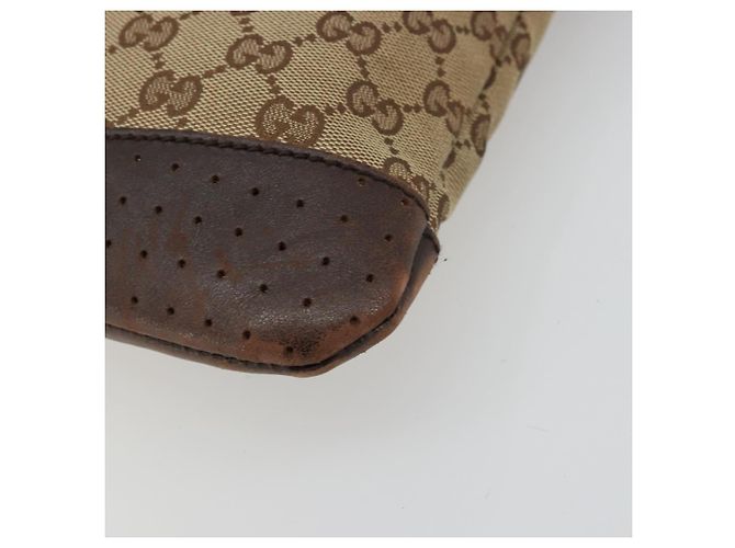 Borsa a Spalla GG Canvas Gucci Beige Argento 145857 Auth 176602 - vista 12