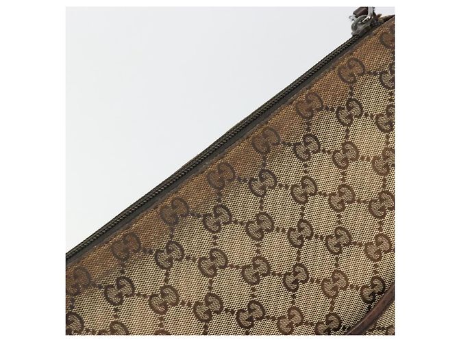 Borsa a Spalla GG Canvas Gucci Beige Argento 145857 Auth 176602 - vista 14