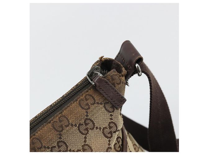 Borsa a Spalla GG Canvas Gucci Beige Argento 145857 Auth 176602 - vista 15