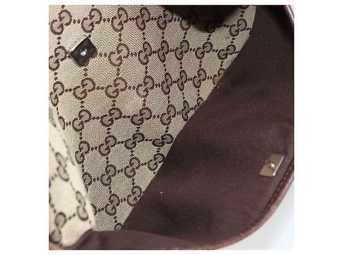 Borsa a Spalla GG Canvas Gucci Beige Argento 145857 Auth 176602 - vista 22