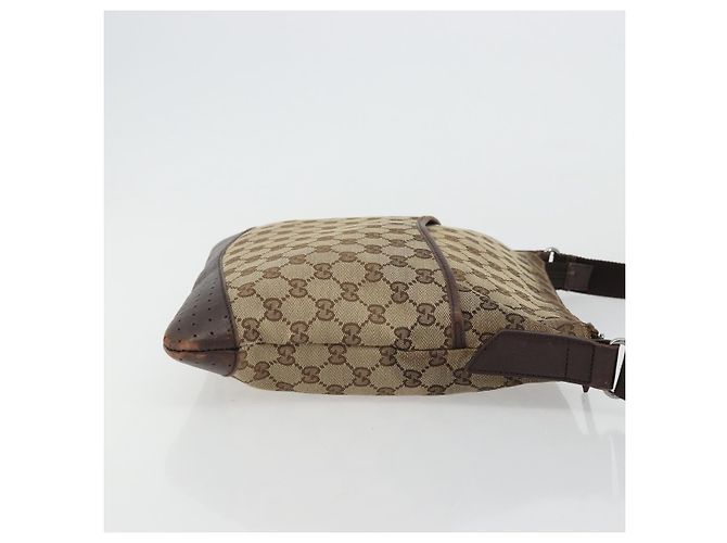 Borsa a Spalla GG Canvas Gucci Beige Argento 145857 Auth 176602 - vista 4