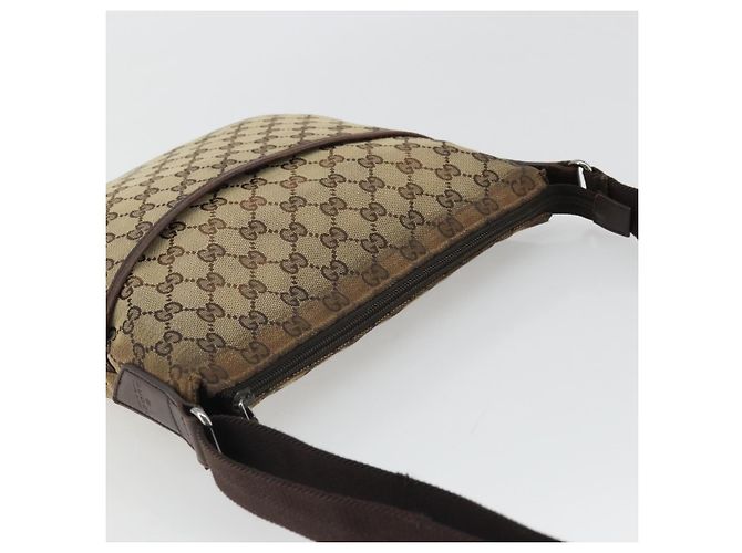 Borsa a Spalla GG Canvas Gucci Beige Argento 145857 Auth 176602 - vista 6