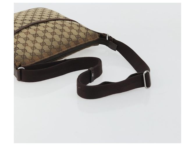 Borsa a Spalla GG Canvas Gucci Beige Argento 145857 Auth 176602 - vista 7