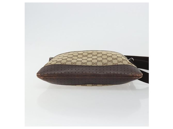 Borsa a Spalla GG Canvas Gucci Beige Argento 145857 Auth 176602 - vista 9